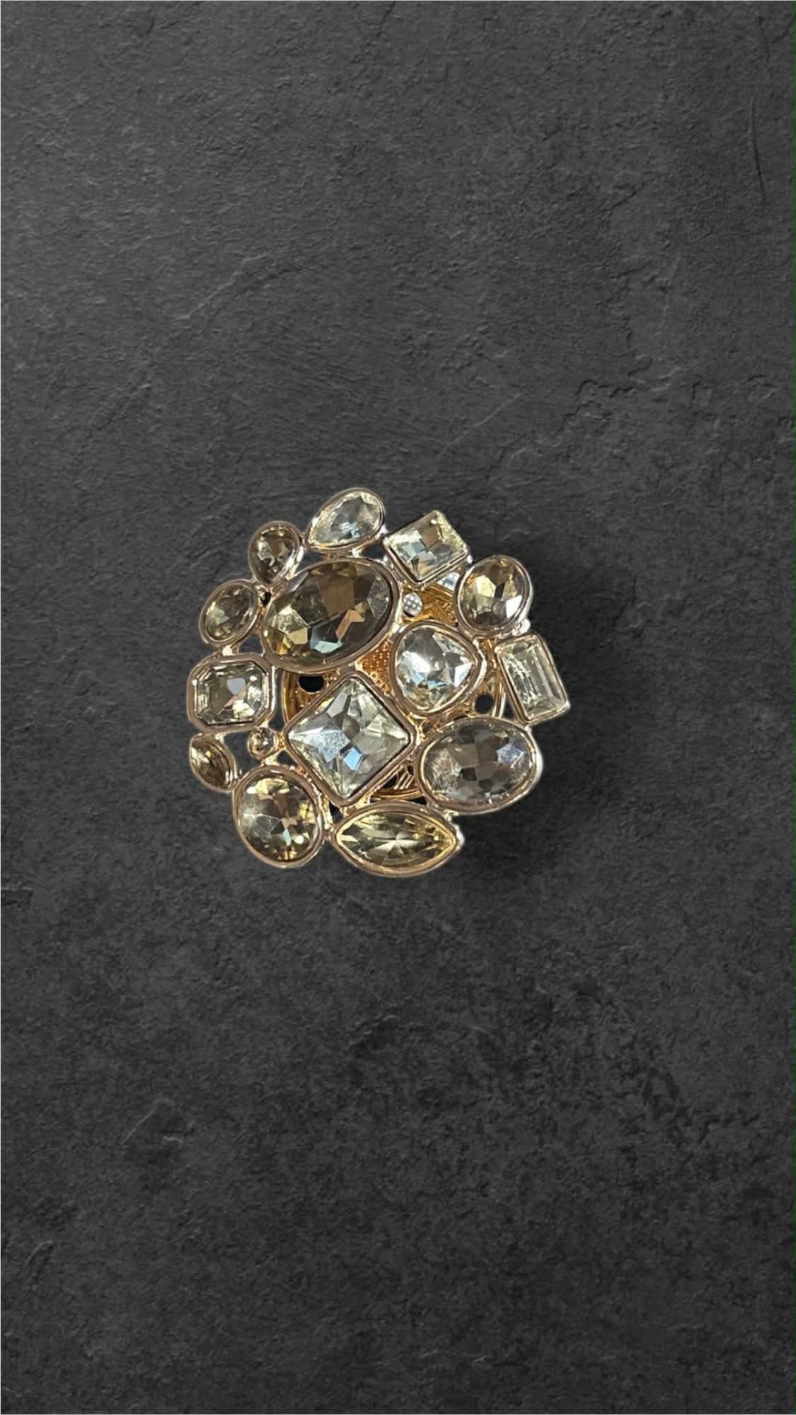 broche champagne cristallin