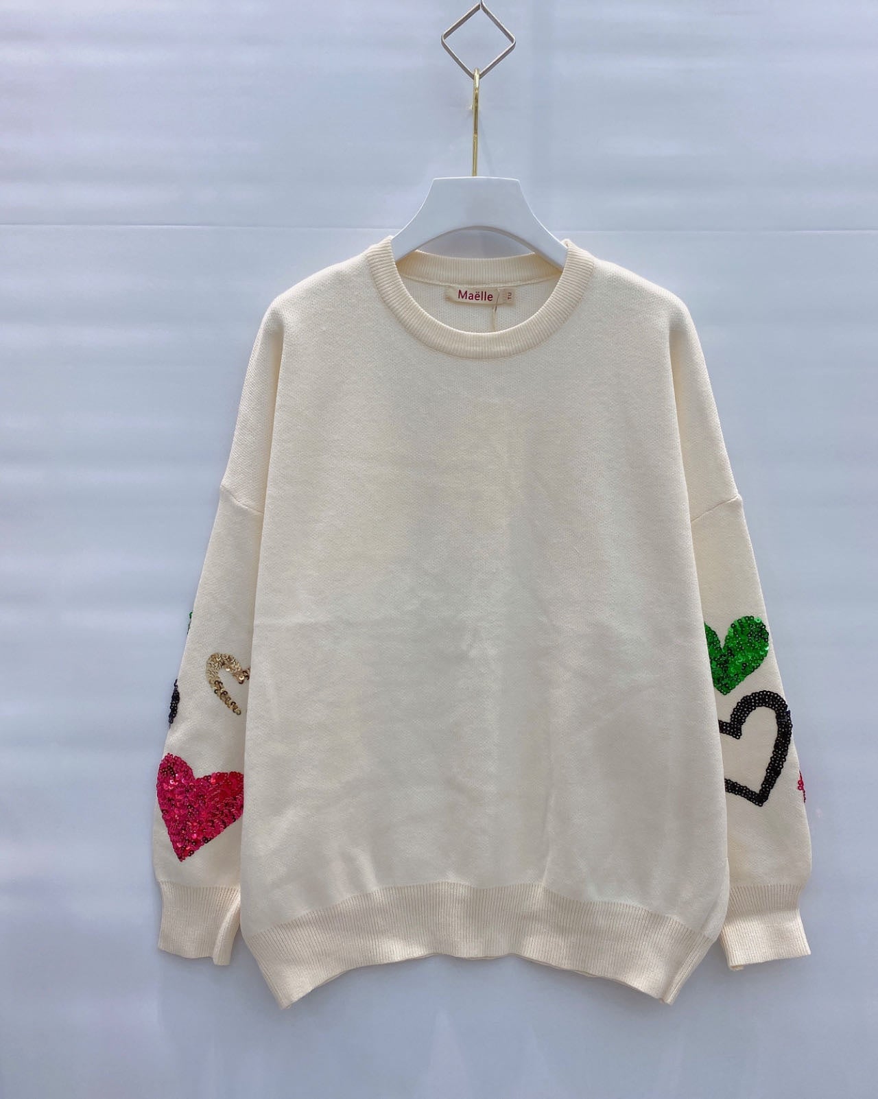 Pull coeur sequins Mobelle