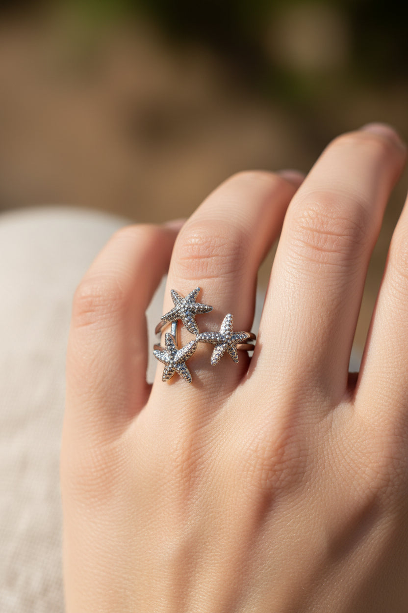 Bague étoile de mer argenté Mobelle