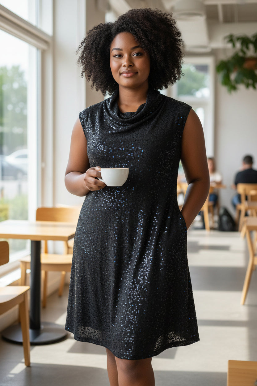 Robe pailleté noir