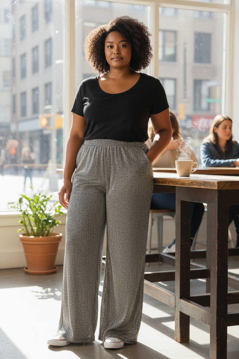 Pantalon gris pailleté Mobelle