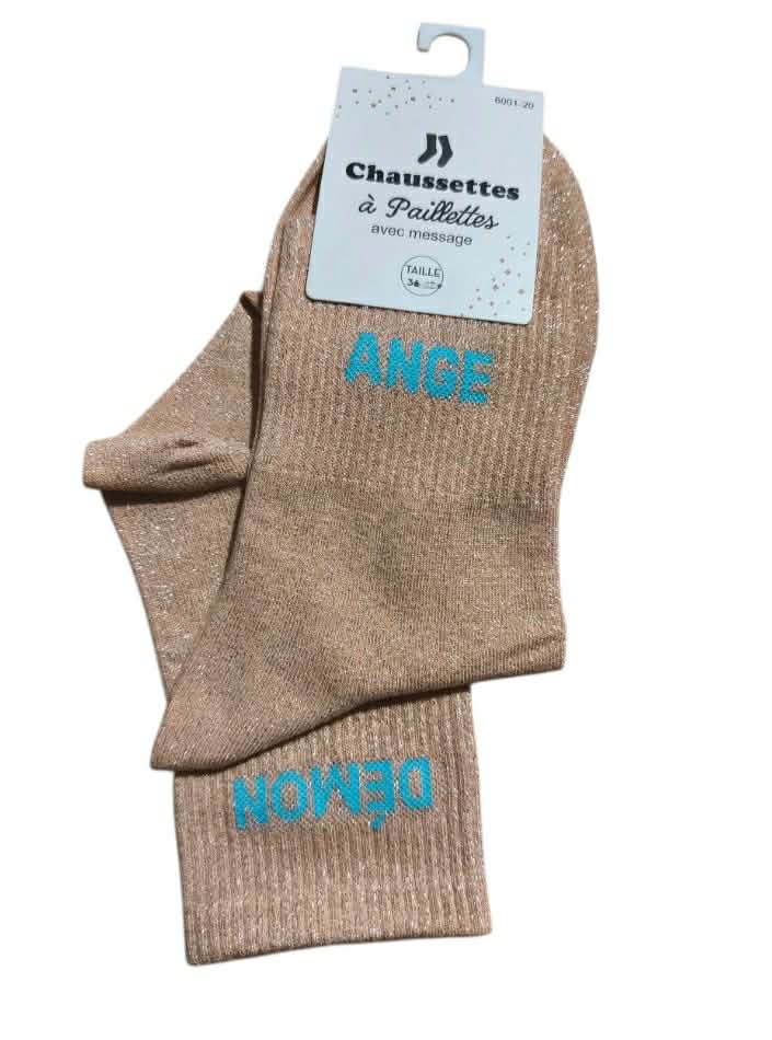 Chaussette paillette " Ange & Démon " Mobelle