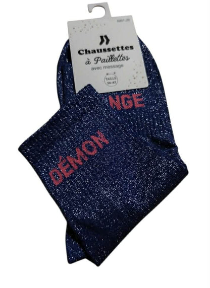 Chaussette paillette " Ange & Démon " Mobelle
