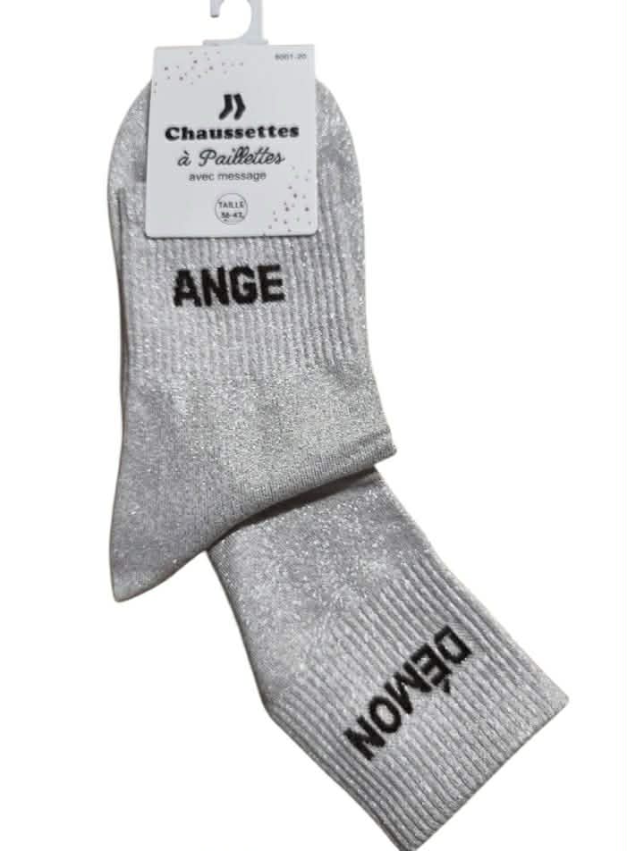Chaussette paillette " Ange & Démon " Mobelle