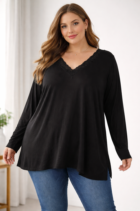 Pull fin col  dentelle Mobelle