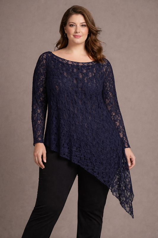 tunique dentelle asymétrique Mobelle