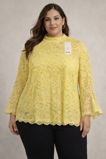 Tunique avec Col tout en dentelle Mobelle