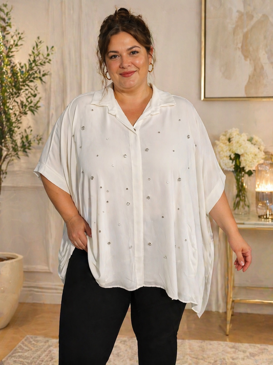 Chemisier Manches Courtes Strass Mobelle