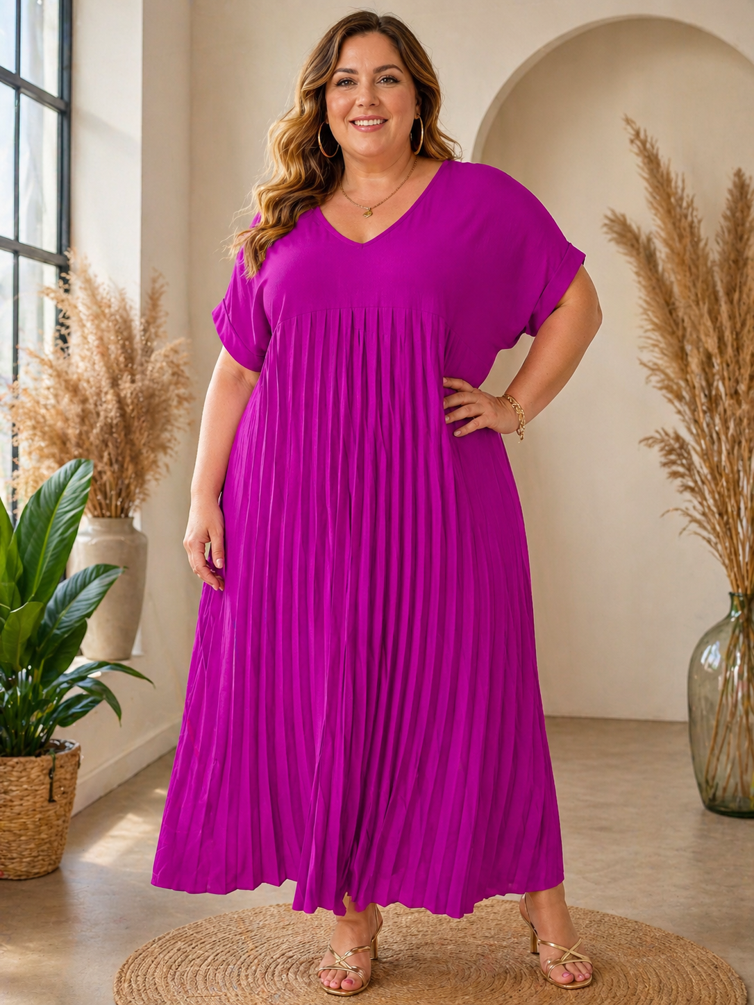 Robe Longue Plissée Mobelle