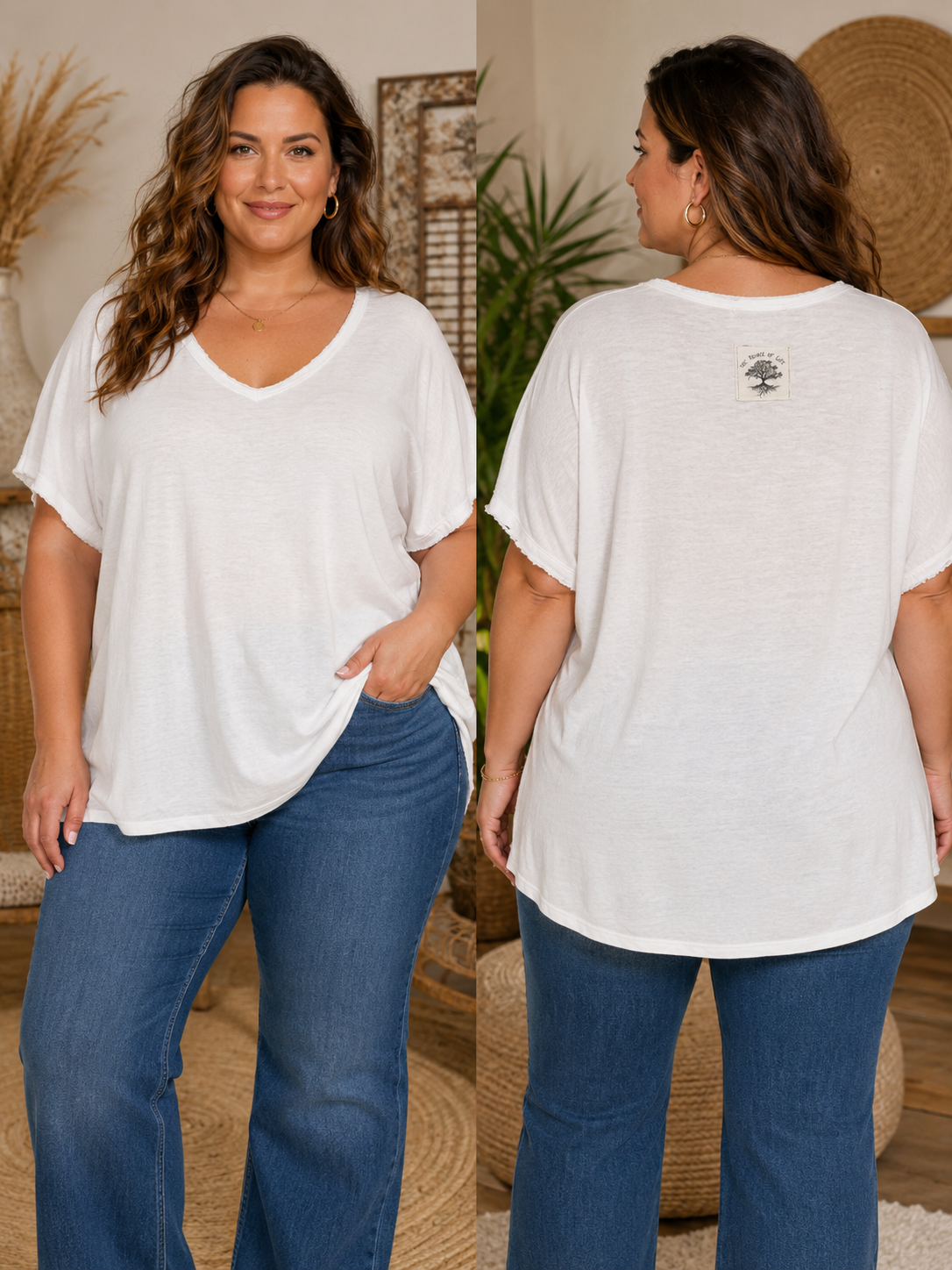 T-shirt col V Mobelle