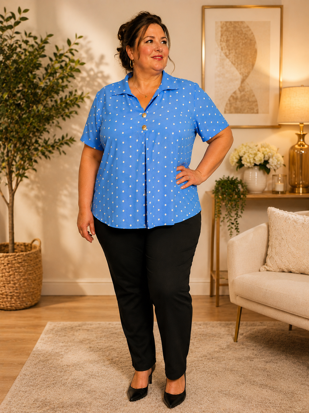 Blouse à pois Mobelle