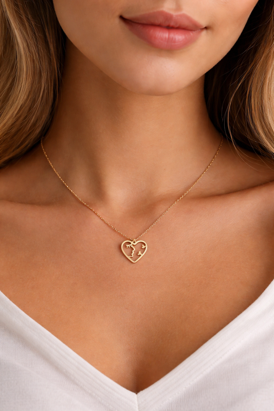 Collier visage et cœurs Mobelle