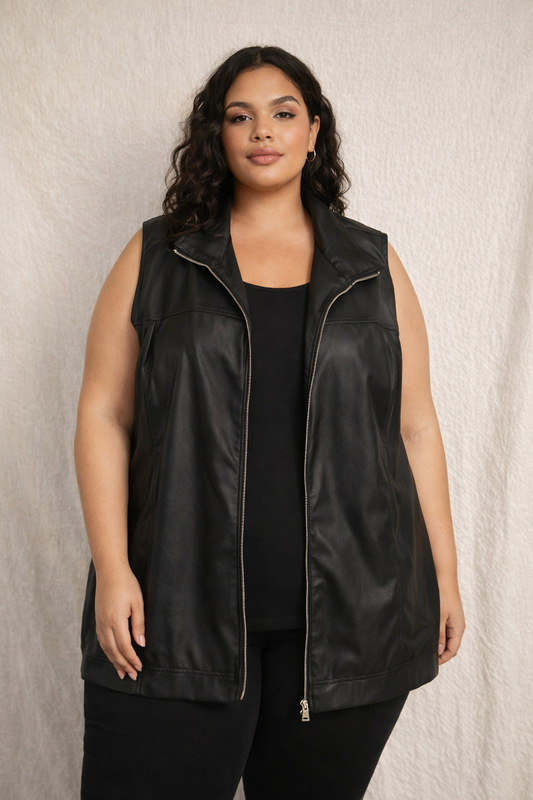 Veste sans manches en simili Mobelle