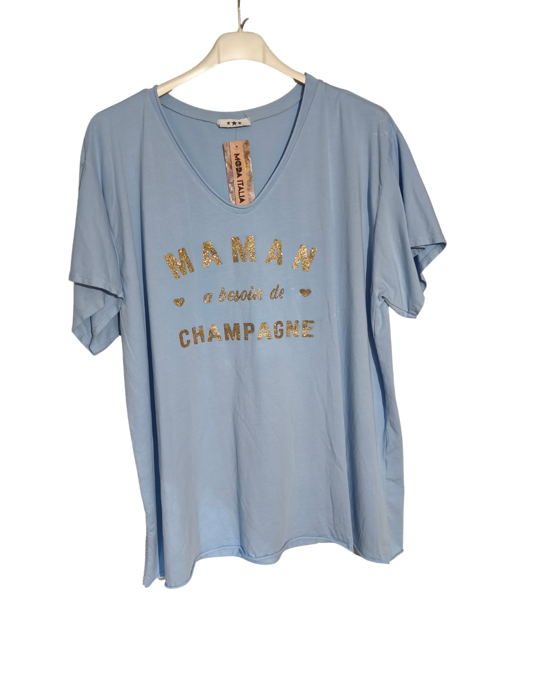 T-shirt "MAMAN A BESOIN DE CHAMPAGNE" Mobelle