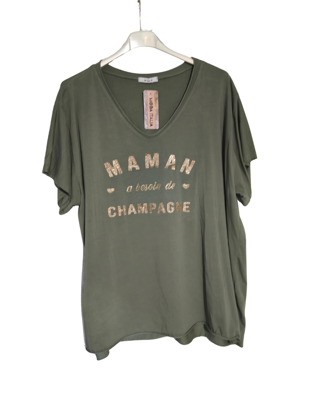 T-shirt "MAMAN A BESOIN DE CHAMPAGNE" Mobelle