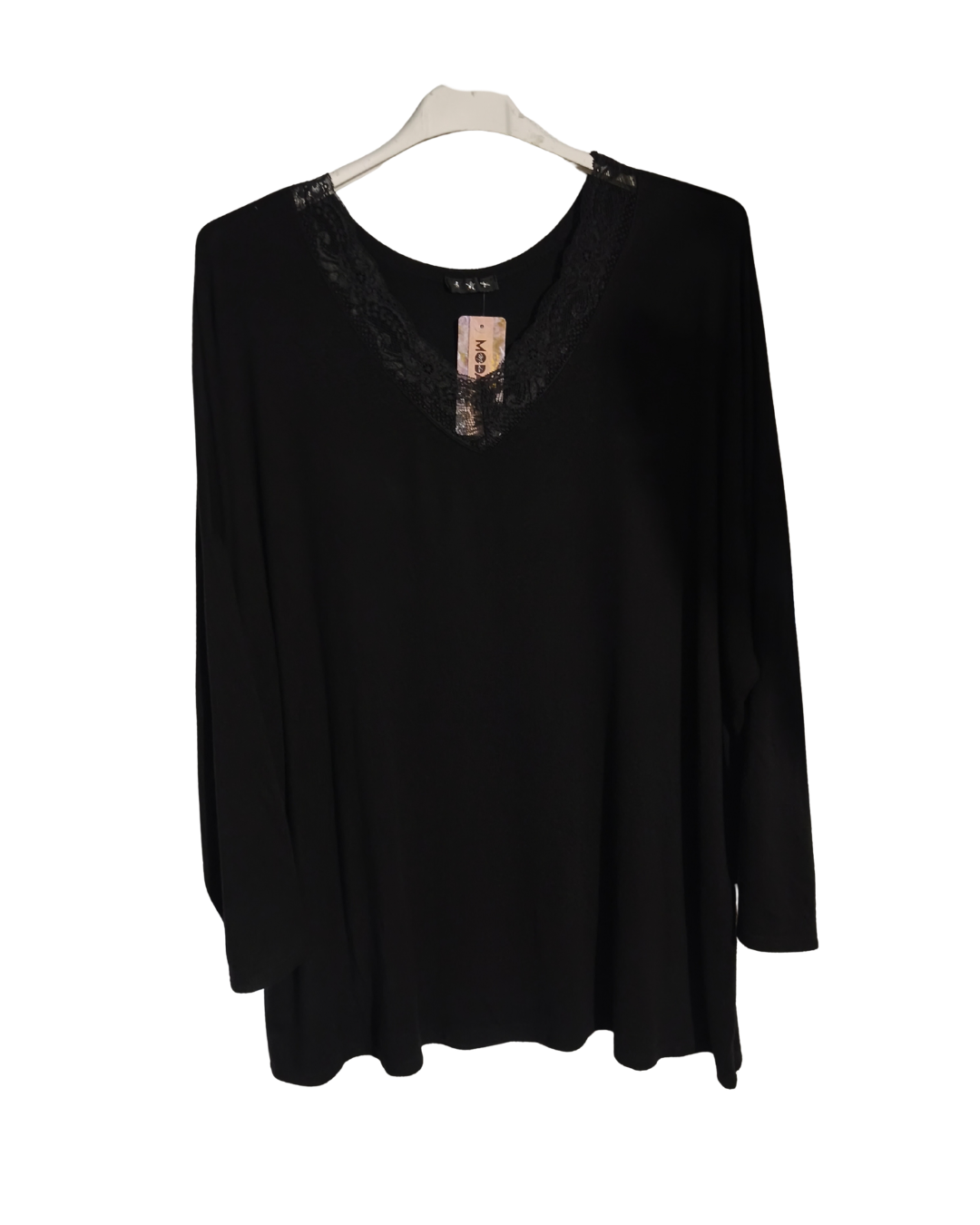 pull fin  col V dentelle Mobelle