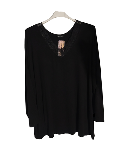 pull fin  col V dentelle Mobelle