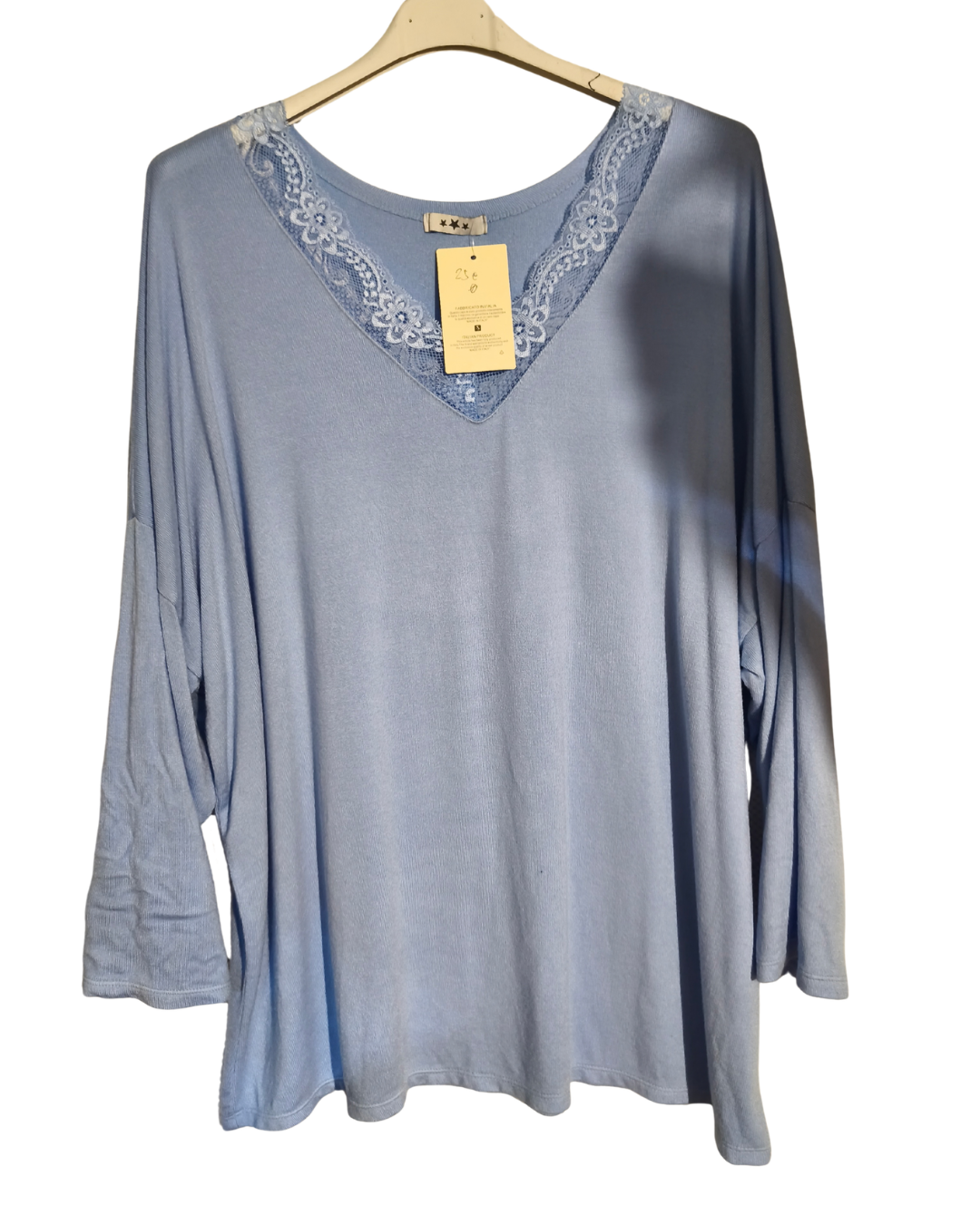 pull fin  col V dentelle Mobelle