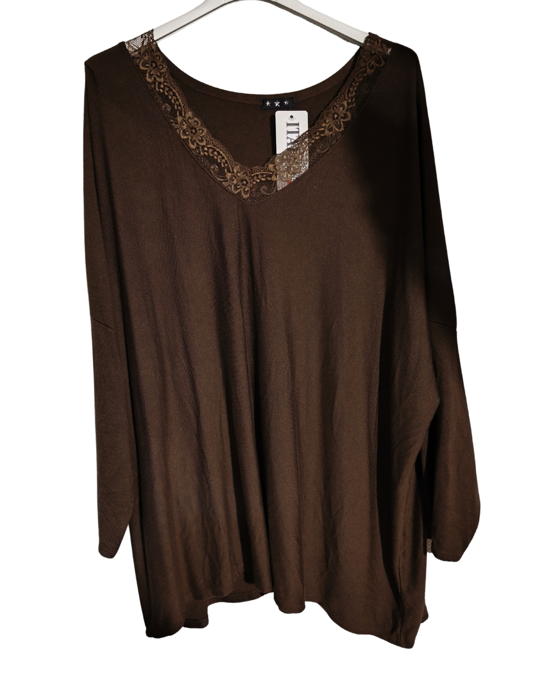 Pull fin col  dentelle Mobelle