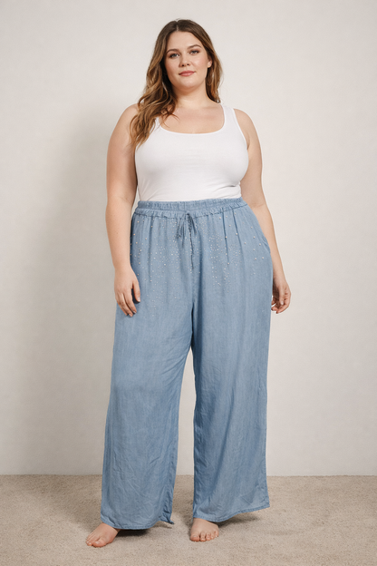 Pantalon léger à perles et strass Mobelle