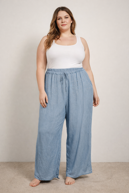 Pantalon léger à perles et strass Mobelle
