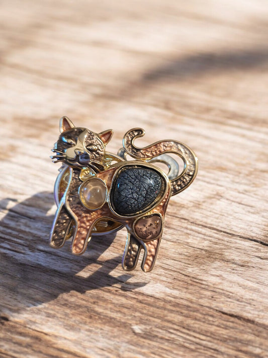 Broche aimantée chat art