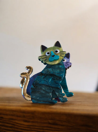 Broche aimantée chat