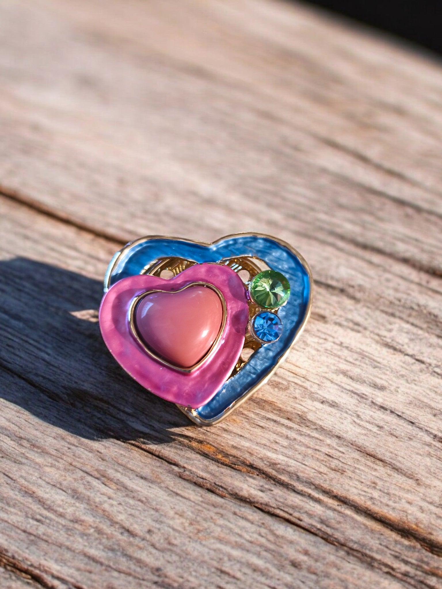Broche aimantée double coeur - Mobelle