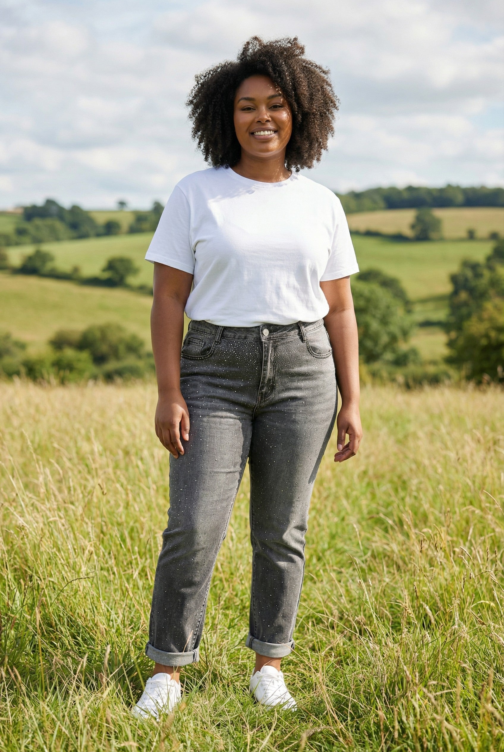 Jean strass brillant Mobelle