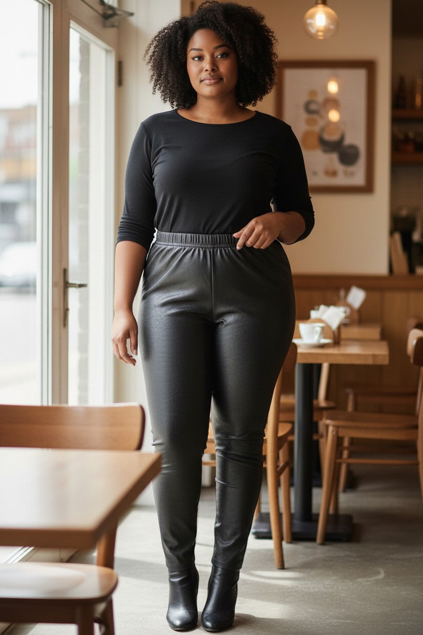 pantalon simili cuir Mobelle