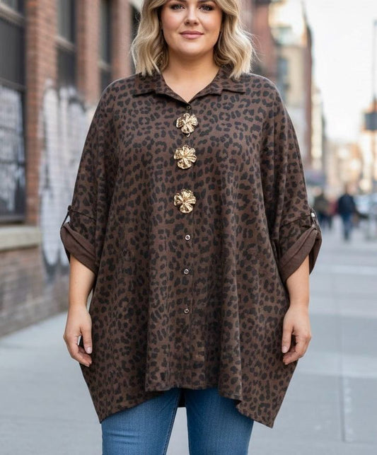 chemise oversize léopard Mobelle