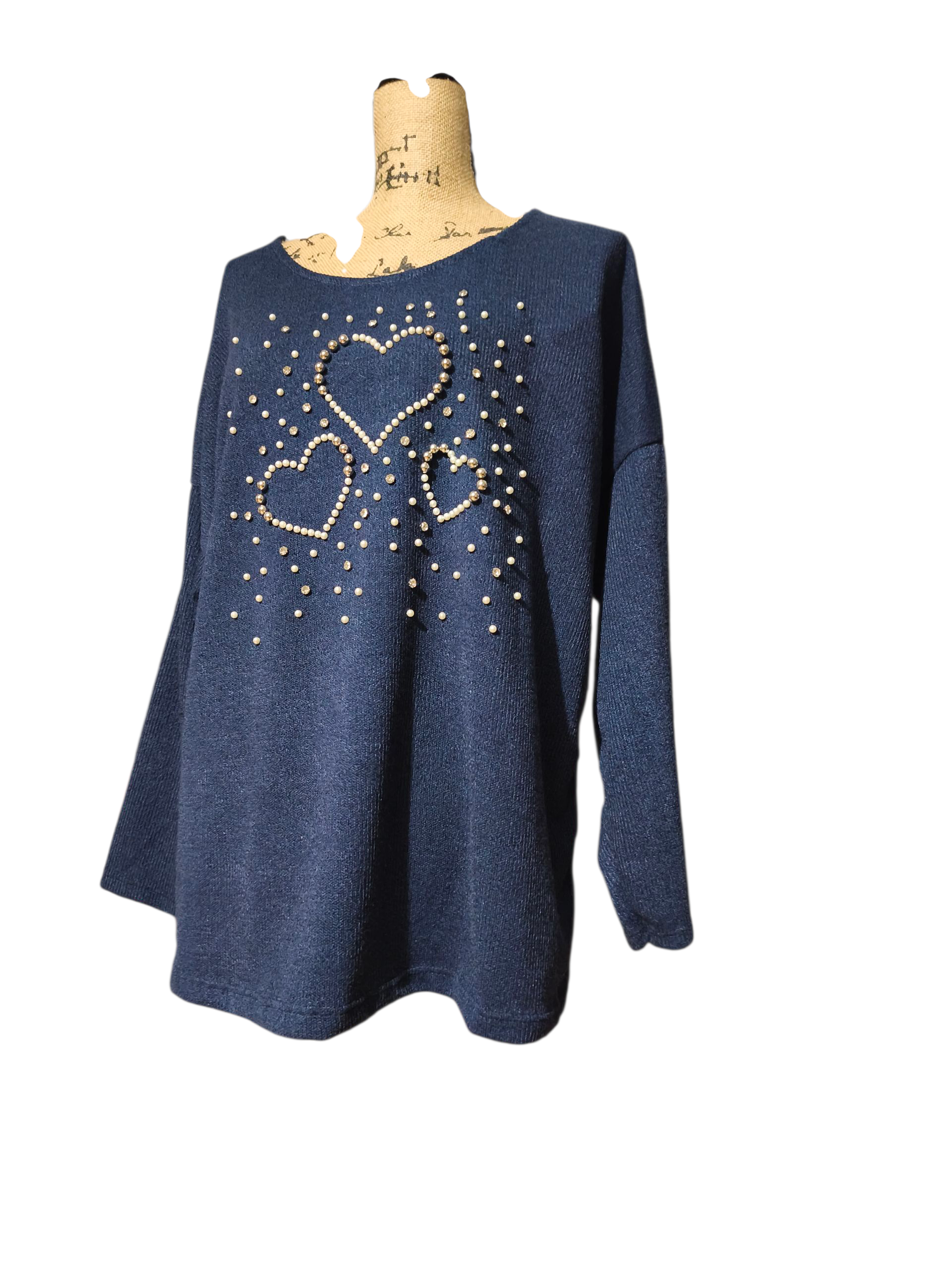 Pull Coeurs Perlé Mobelle