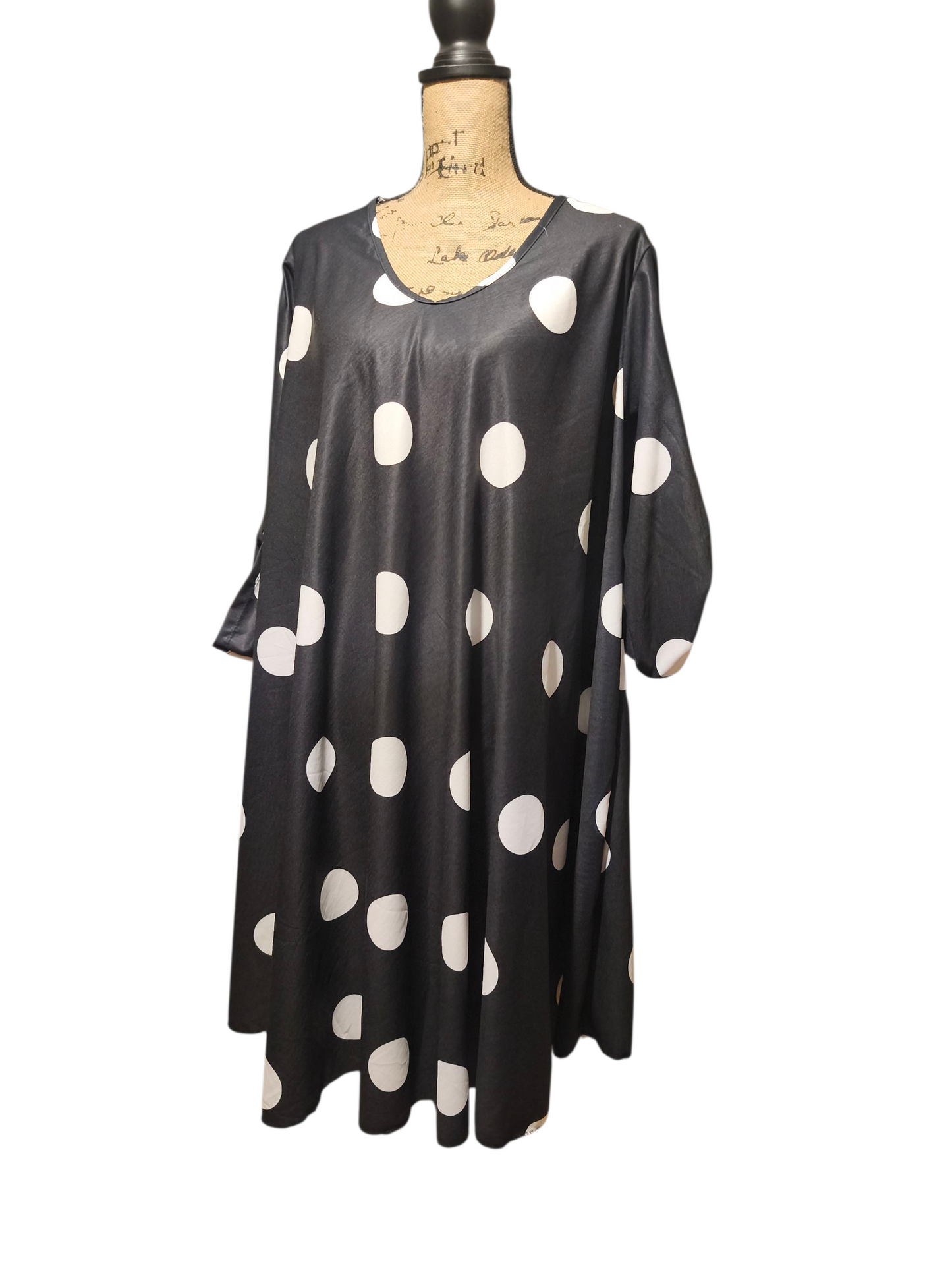 Robe Blanc / Noir Col arrondi - Mobelle