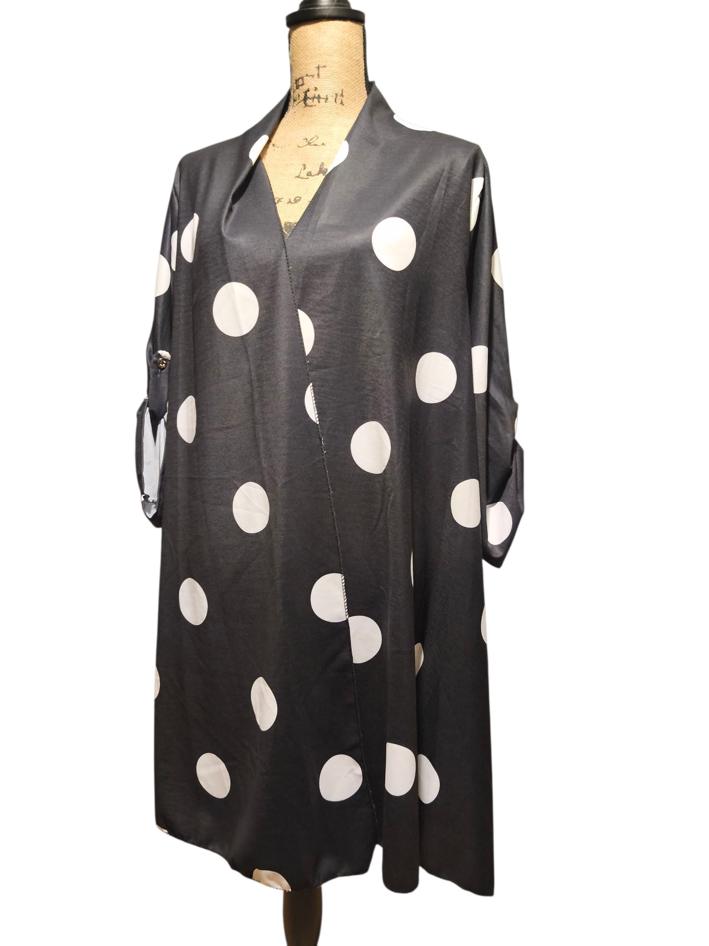 Robe Ouverte Point Noir / Blanc - Mobelle