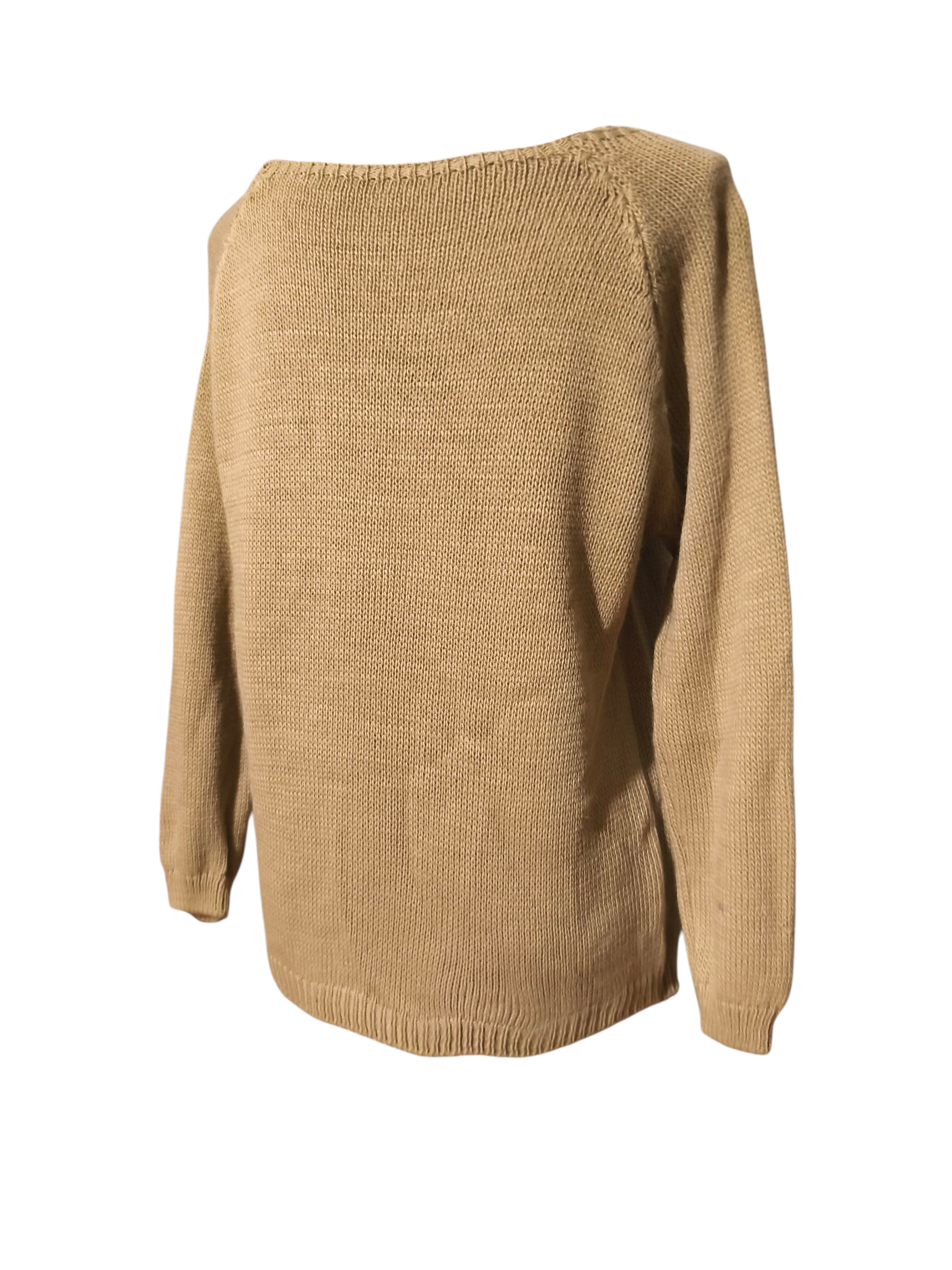 Pull Col Ouvert Sable Mobelle