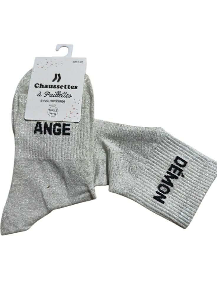 Chaussette paillette " Ange & Démon " Mobelle