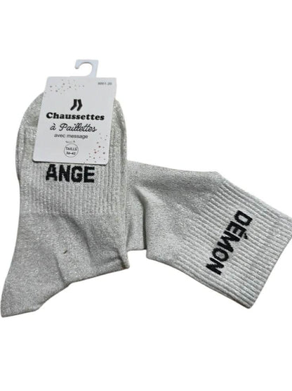 Chaussette paillette " Ange & Démon " Mobelle