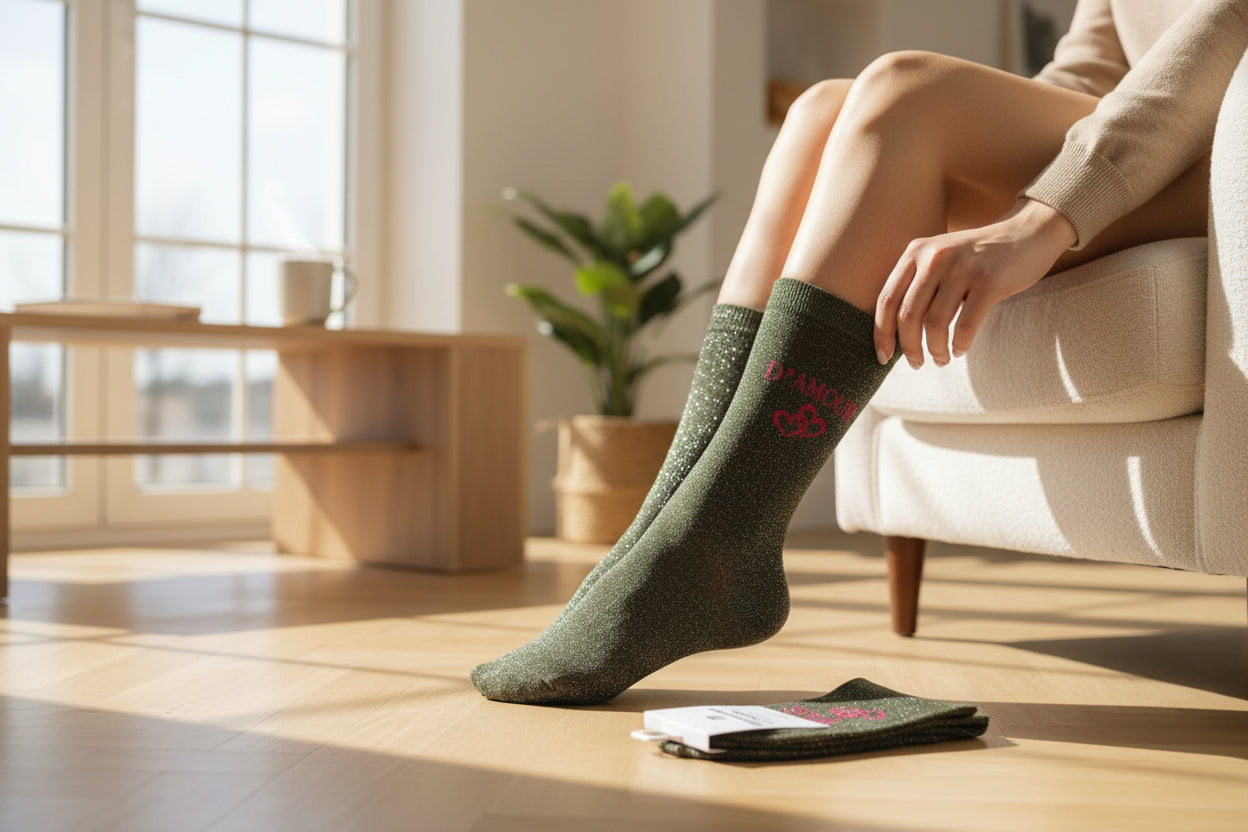 Chaussette paillette " FILLE D'AMOUR " Mobelle