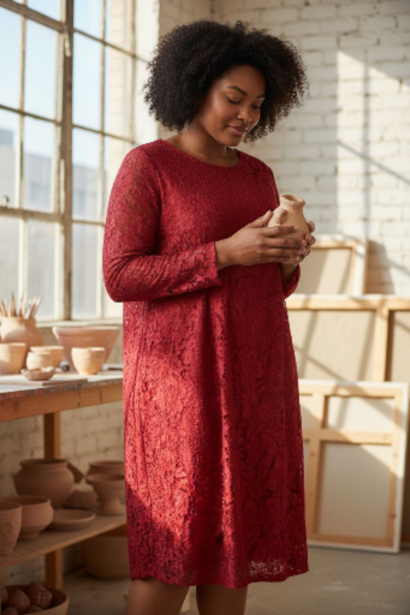 Robe mi-longue manche 3/4 Mobelle