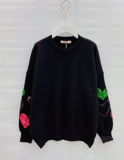 Pull coeur sequins Mobelle