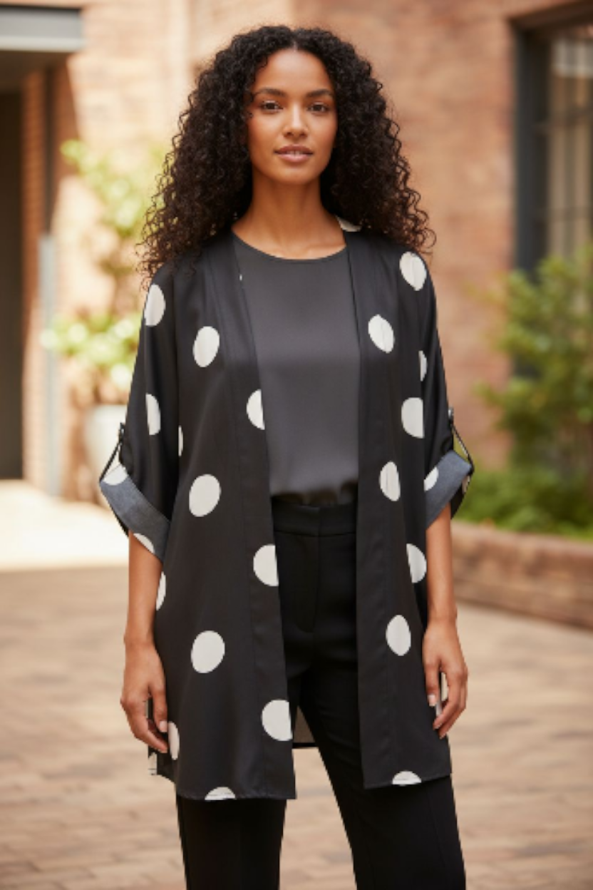 Gilet Point Noir / Blanc Mobelle