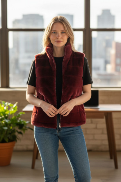 Veste moumoute sans manches Mobelle