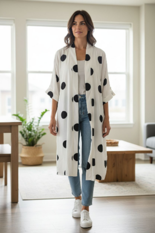 Gilet Point Noir / Blanc Mobelle