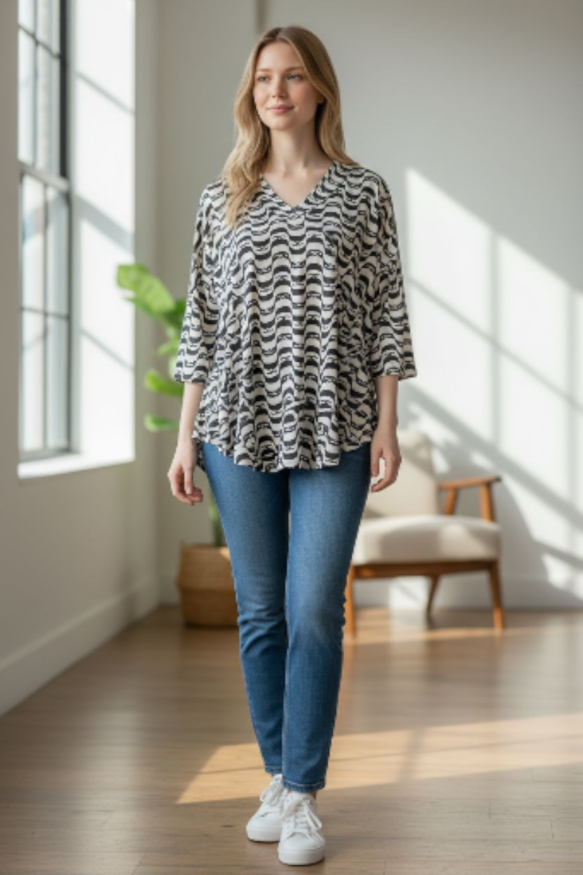 Tunique motif ondulé Mobelle