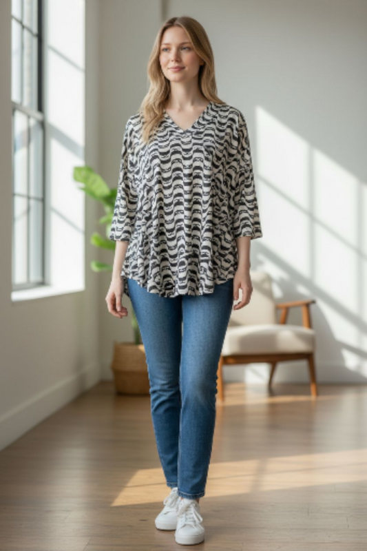 Tunique motif ondulé Mobelle