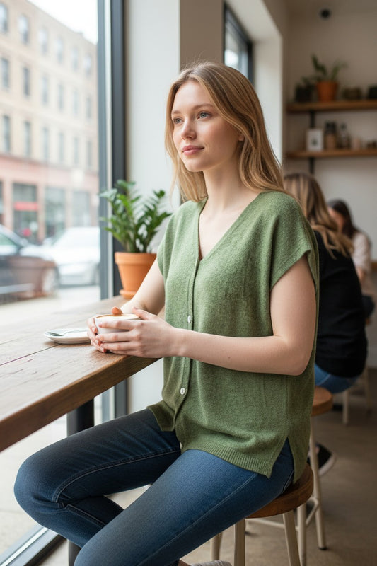 Gilet sans manches à boutons Mobelle