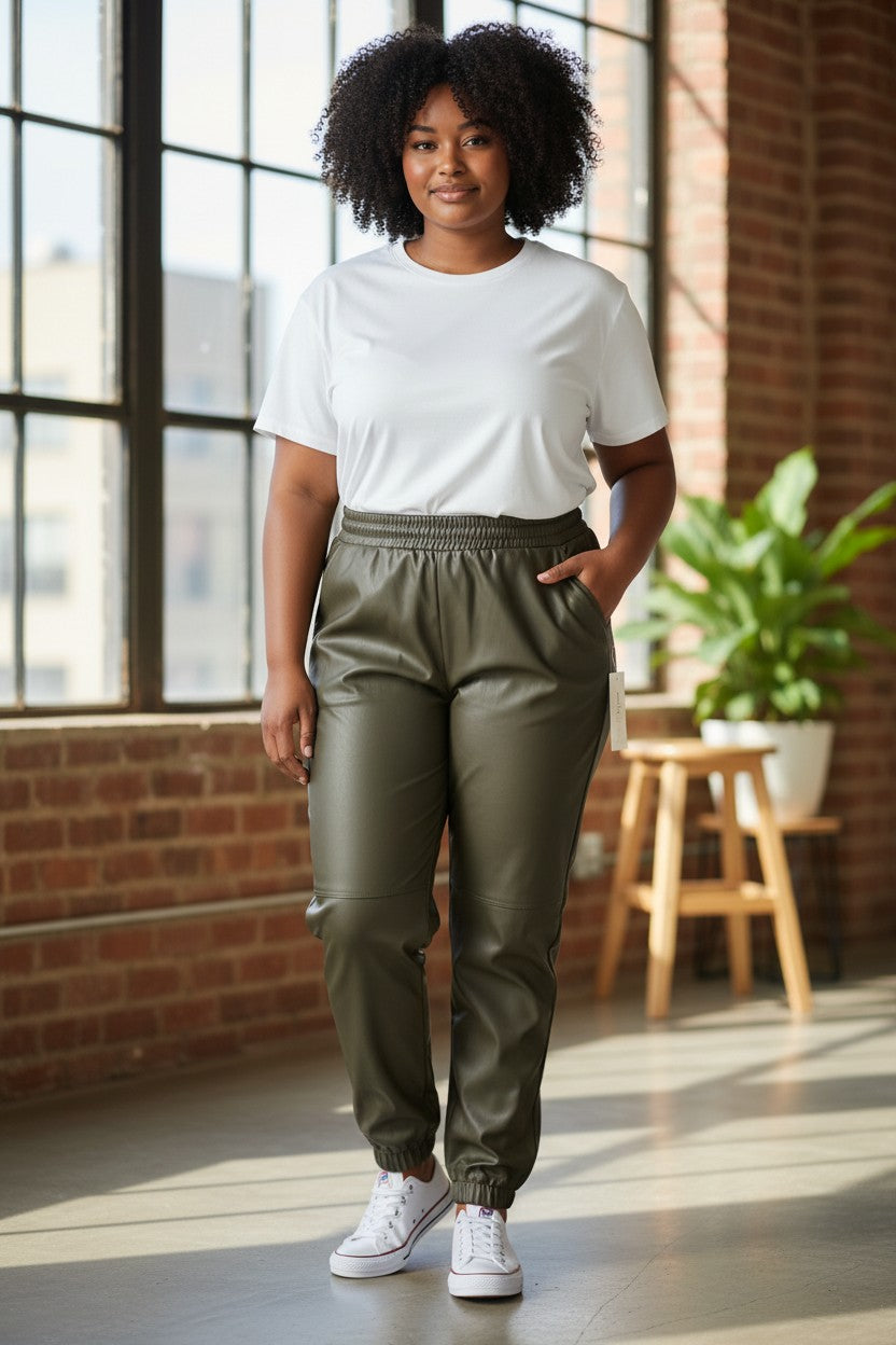 Pantalon Effet cuir Mobelle