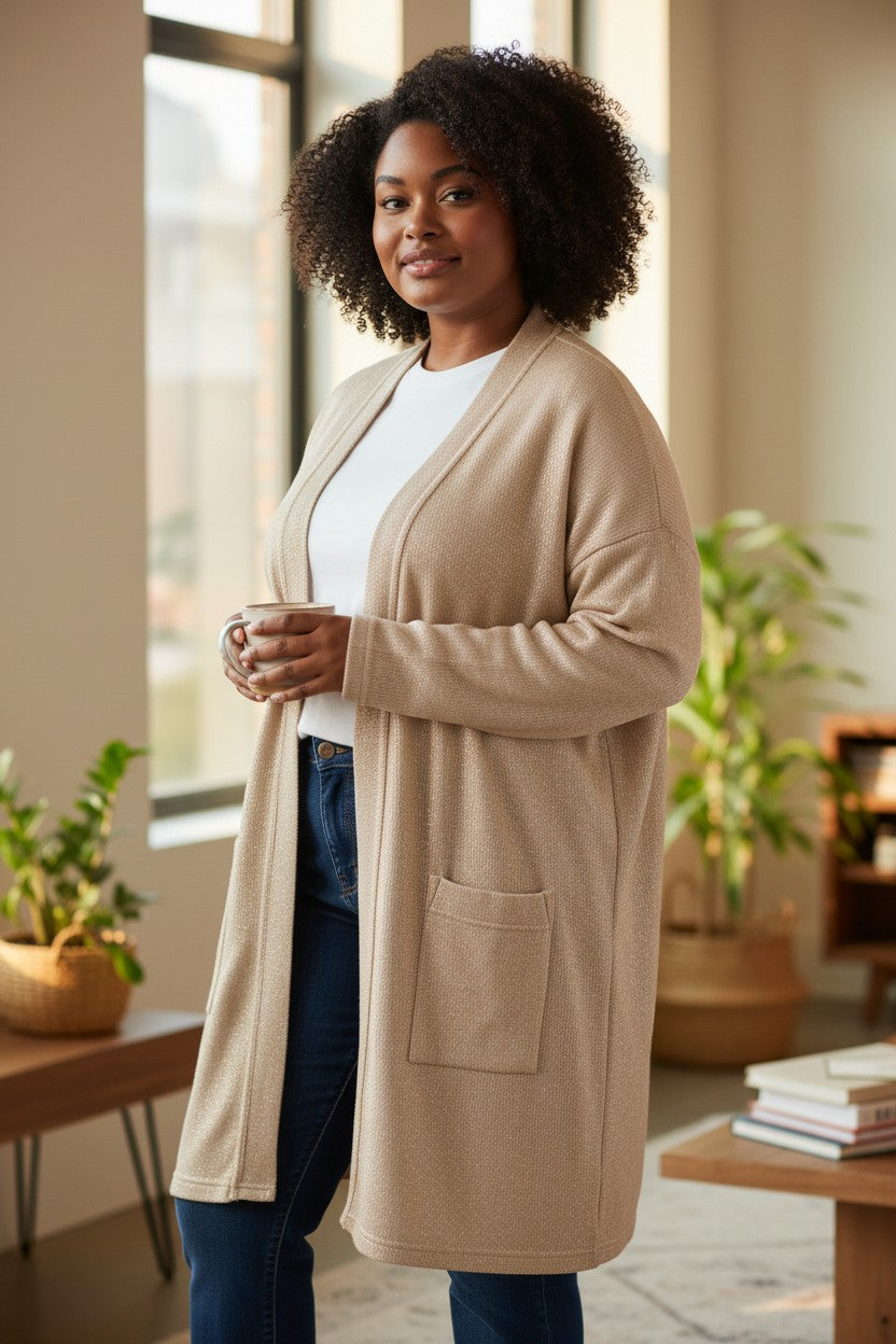 Gilet long ouvert Mobelle