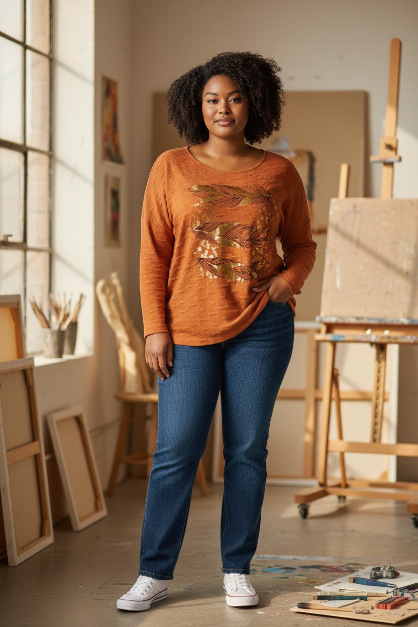 Pull Fleurs dorée Mobelle