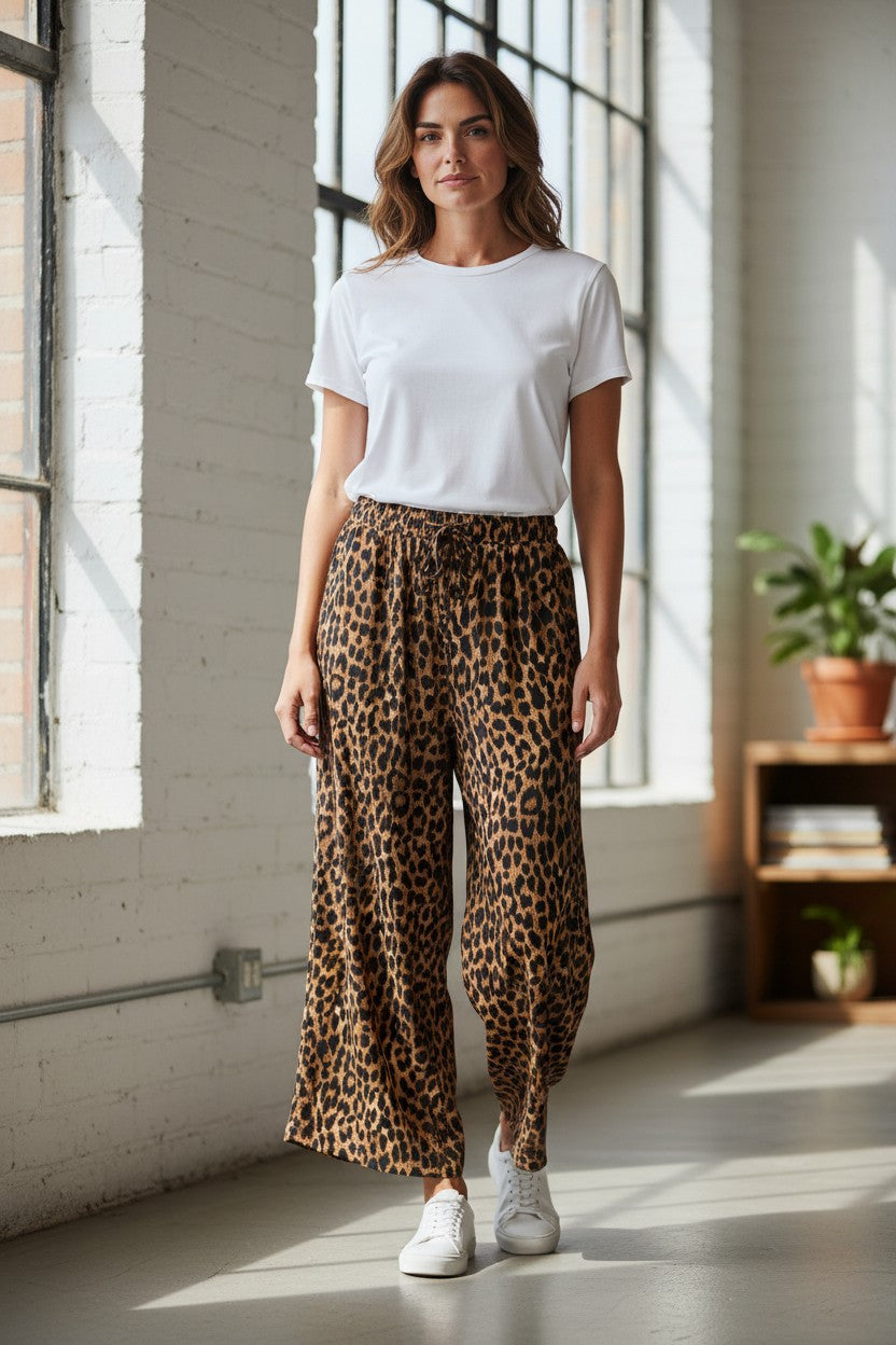 Pantalon fluide Léopard Mobelle